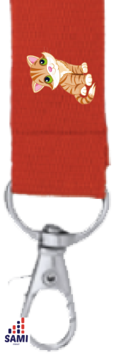 Šnúrka na krk s menom - Farba šnúrky: Červená, Obrázok na šnúrke: 1