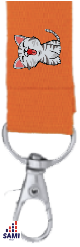 Šnúrka na krk s menom - Farba šnúrky: Oranžová, Obrázok na šnúrke: 4