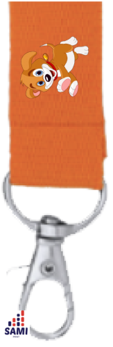 Šnúrka na krk s menom – personalizovaná - Farba šnúrky: Oranžová, Obrázok na šnúrke: 2