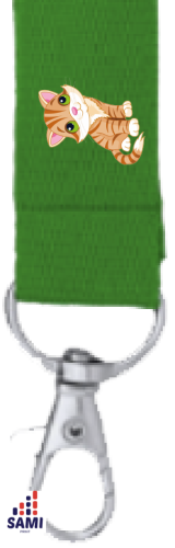 Šnúrka na krk s menom - Farba šnúrky: Zelená, Obrázok na šnúrke: 1