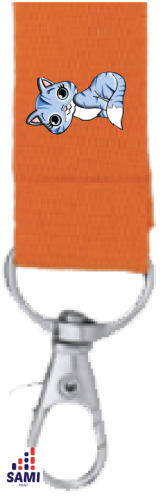 Šnúrka na krk s menom - Farba šnúrky: Oranžová, Obrázok na šnúrke: 5