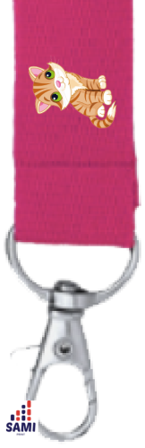 Šnúrka na krk s menom - Farba šnúrky: Ružová, Obrázok na šnúrke: 1